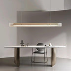 Nordic Luxury Dining Table Pendant Light Kitchen Island Golden Modern Long Glass Decoration Black Linear(Silver 140cm,Cold White)