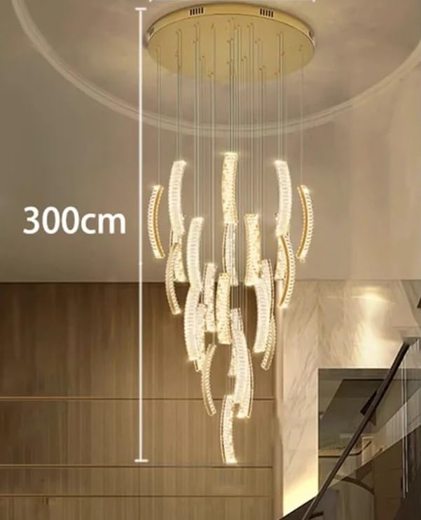 Ceiling Pendant Light, Modern Crystal Chandeliers Indoor Lighting Ceiling Lamp Hanging Lights Led for The Living Room(24 Head,Dimming)