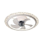 White/Black/Gold Copper Motor Light Fan Integrated Flush Mount Ceiling Lighting Fixture Led Ceiling Fan 3 Coltemperature Smart Remote Control Modern Ceiling Lamp for Living Room Bedroom/K/23