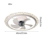White/Black/Gold Copper Motor Light Fan Integrated Flush Mount Ceiling Lighting Fixture Led Ceiling Fan 3 Coltemperature Smart Remote Control Modern Ceiling Lamp for Living Room Bedroom/K/23