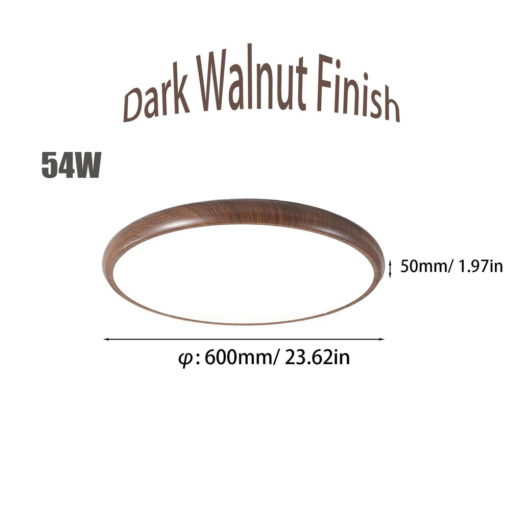 Walnut Ceiling Light, 3 Color Temp, Wall Switch, 1 Pack