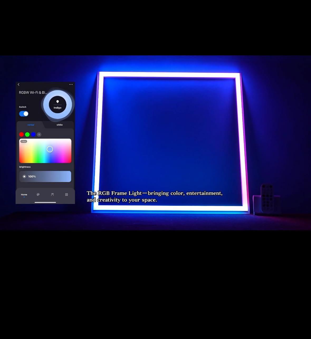 2x2 FT RGB Multicolor Edge-Lit Frame LED Panel Lights Remote & App Controlled 40W 4400lm Color Changing LED Panel Light Smart 2.4G+Bluetooth Drop Ceiling Light with (6 Pack)