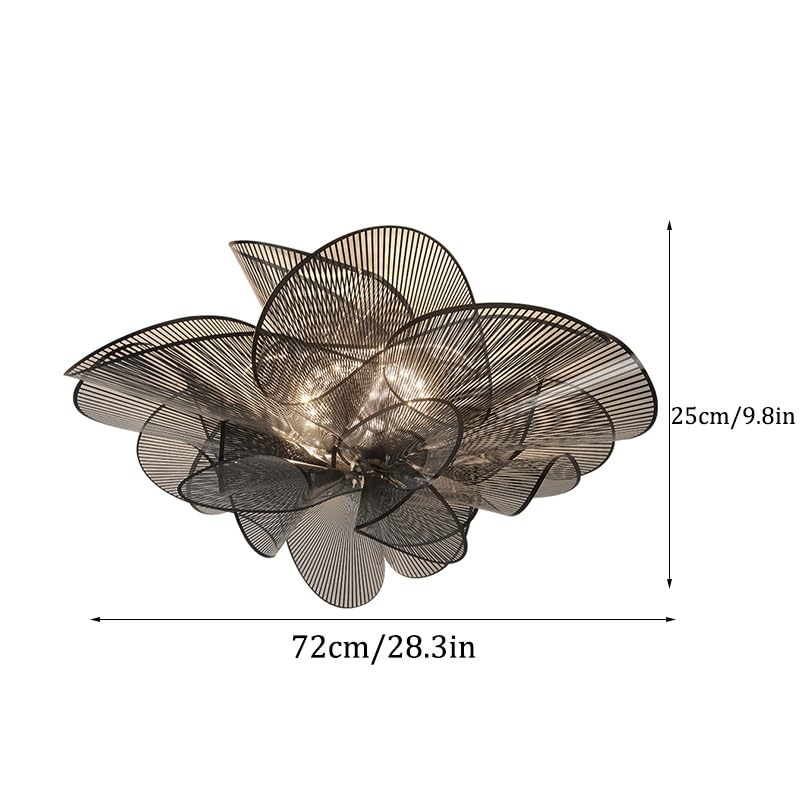 Acrylic Petal Shape Ceiling Lamps Nordic Creative Flush Mount Lighting LED Light Source Three Color Dimmable for Living Room Dining Study Bedroom