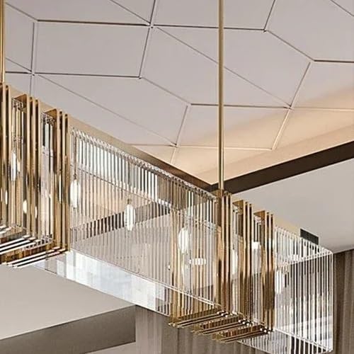 Ceiling Pendant Light, Modern Creative Crystal LED Chandelier for Living Rooms Bedroom Stairskitchens Designer Lighting Fixture Glossy Hanging(Cold White,L150cm Acrylic Shade)