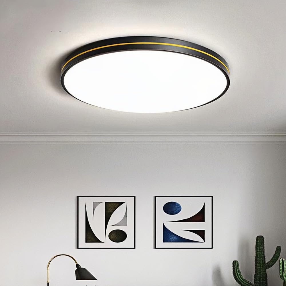 Ultra-Thin LED Flush Mount Ceiling Light - Dimmable Smart Lighting for Bedroom, Kitchen, Living Room, and Office(Dark,60cm)