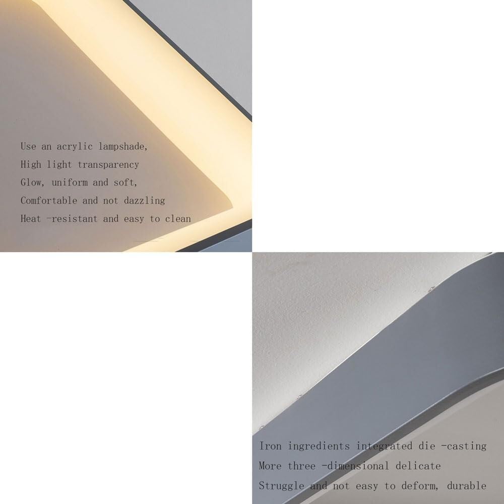 15.8" Dimmable LED Flush Mount Ceiling Light with Remote, 3000K-6000K for Bedroom Living Room(Natural Grey,13.7in)