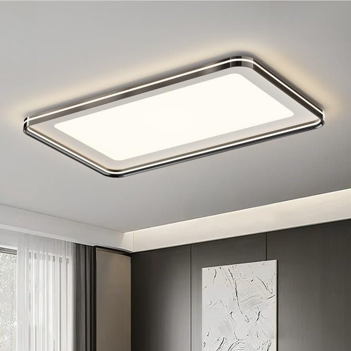 Ultra Thin Modern Ceiling Light Full Spectrum LED Eye Protection Smart Control for Living Room Bedroom Dining Room,Simple