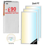 2x4 FT LED Flat Panel Light with Emergency Battery Backup, 4PK