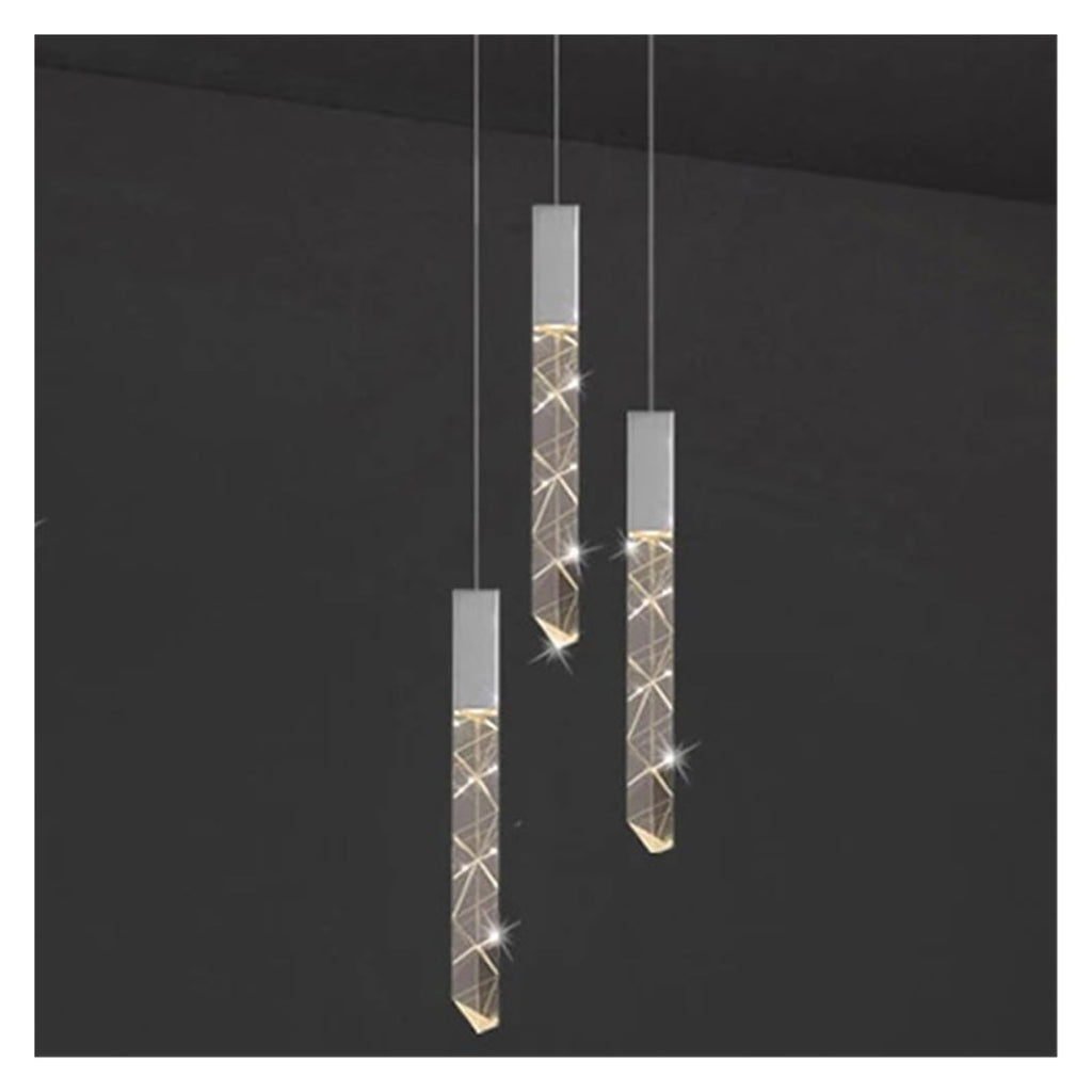 Modern Luxury Linear Crystal Pendant Light Multi-Drop Faceted Crystal Chandelier,Household