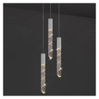 Modern Luxury Linear Crystal Pendant Light Multi-Drop Faceted Crystal Chandelier,Household