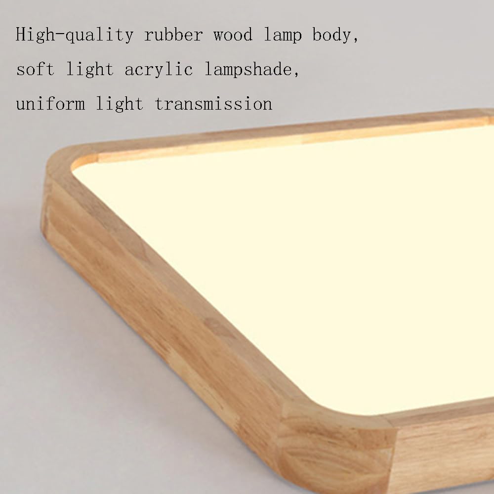 Ultra-thin Solid Wood Ceiling Lamp, LED Smart Master Bedroom Ceiling Lights, 3000-6000K Dimmable Lighting Fixture, Modern Nordic Living Room Balcony Close To Ceiling Light, For Office, Hallw