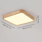 Ultra-thin Solid Wood Ceiling Lamp, LED Smart Master Bedroom Ceiling Lights, 3000-6000K Dimmable Lighting Fixture, Modern Nordic Living Room Balcony Close To Ceiling Light, For Office, Hallw
