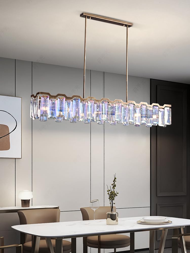 Modern Chandelier, Italian Luxury Colored Crystal LED Pendant Lamp Round Design Chandeliers for Living Dining Room Foyer Bedroom Art Lighting Decor(L150cm,White_Gold)
