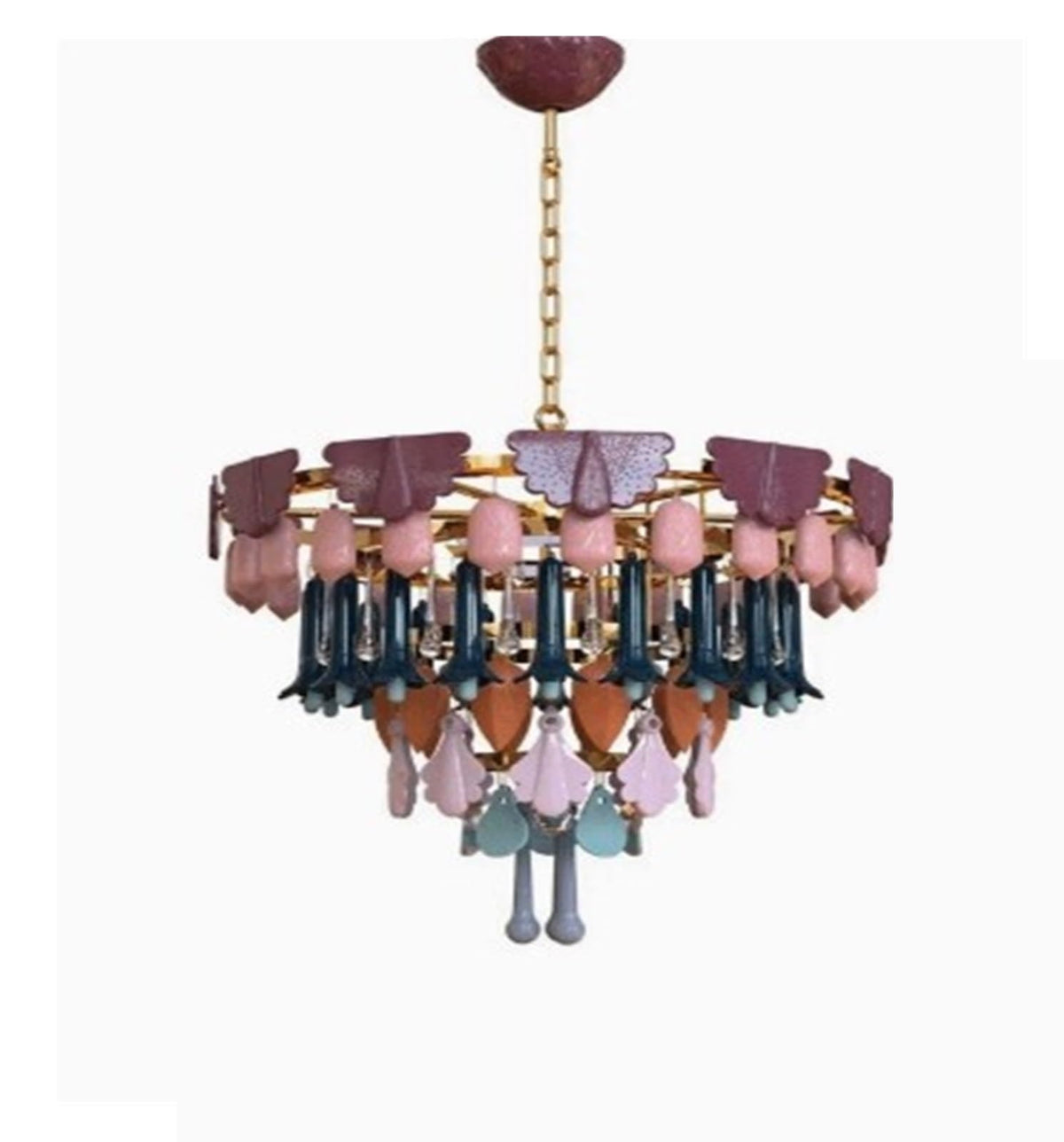 Oval Ceramic Chandelier, Vintage Art(Changeable D70cm Chandelier)