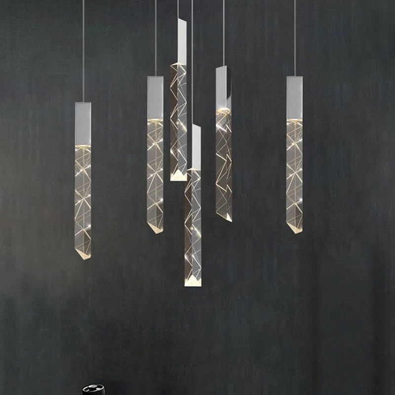 Modern LED Chandelier Lights Crystal Chrome Duplex Stair Loft Pendant Lamp Living Room Hotel Ceiling Hanging Light Luxury(31 Heads,Warm White)