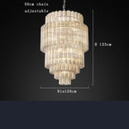 Ceiling Pendant Light, Villa Duplex Loft Large Glass Tube Chandeliers Decoration Foyer Two-Story Room Big Hanging Lamp Luxury Lamps(Dimmable,60x100cm)