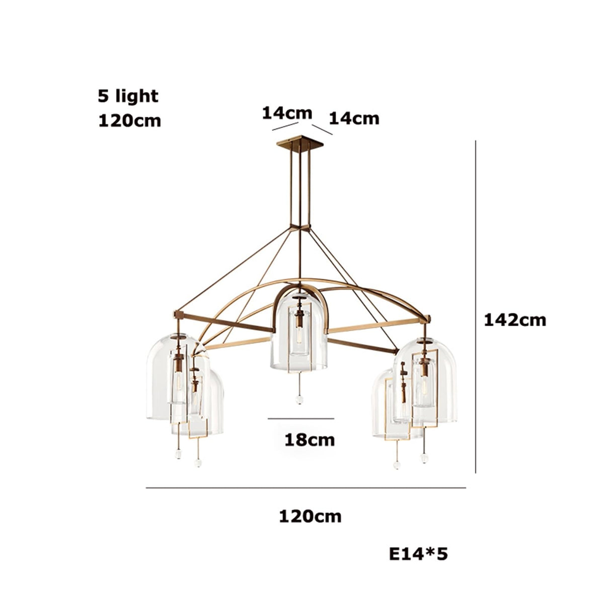 Modern Retro Brass Black Chrome LED Chandelier Dimmable