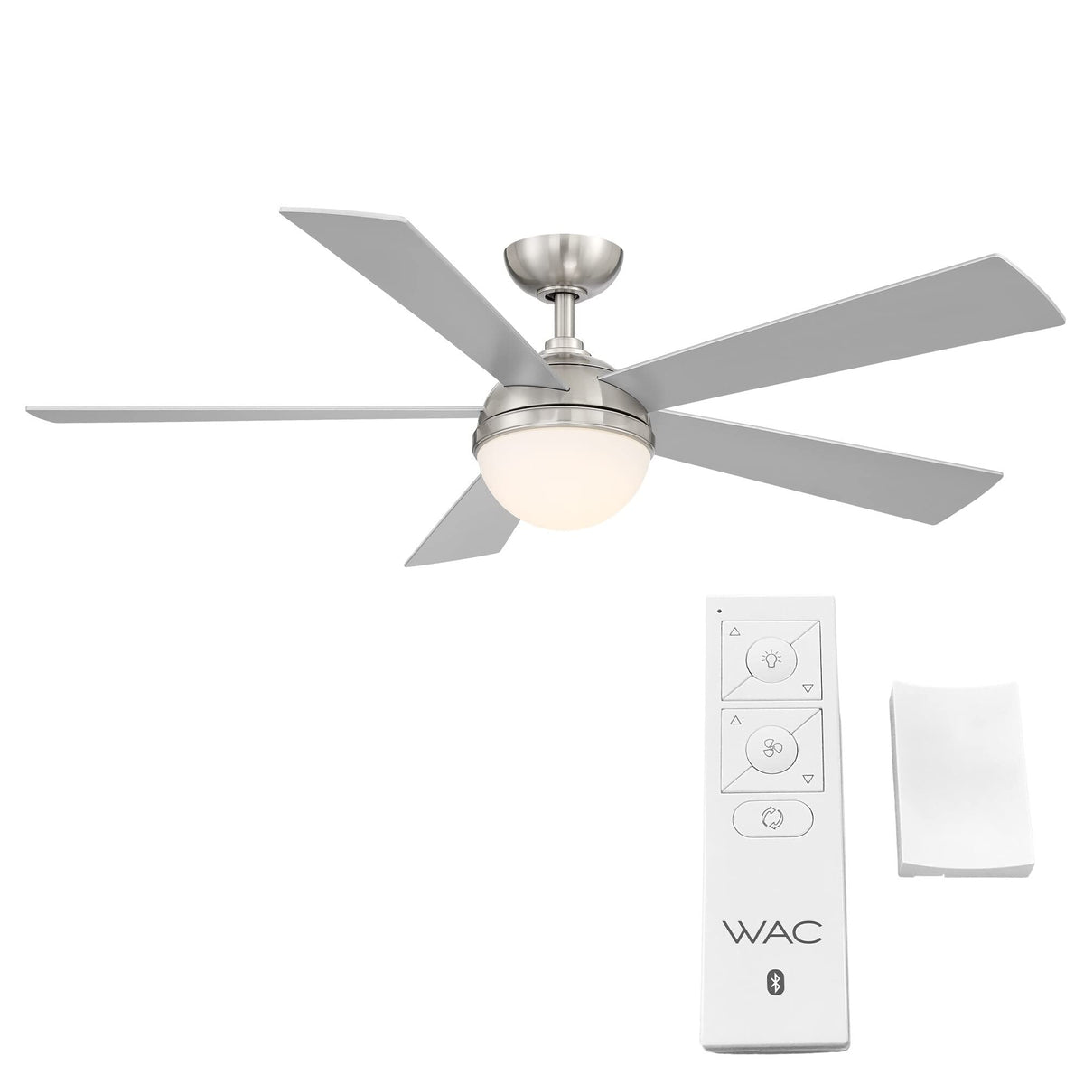 WAC Lighting Eclipse 5-Blade Aluminum Smart Ceiling Fan in Brass/Matte White