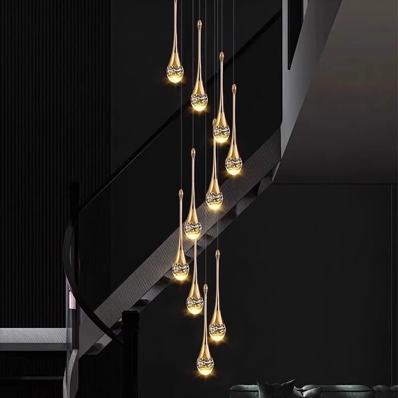 Modern Stair Chandelier Pendant Lights Indoor Lighting Ceiling Light Hanging Led Chandeliers for Living Room Lightin