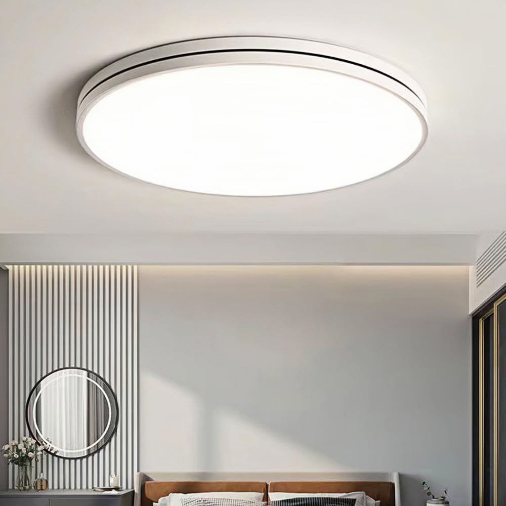 Ultra-Thin LED Flush Mount Ceiling Light - Dimmable Smart Lighting for Bedroom, Kitchen, Living Room, and Office(Dark,60cm)