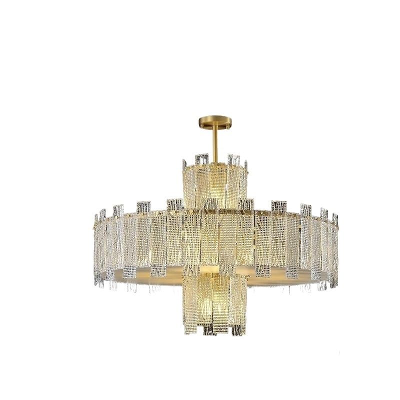Chandelier, All Copper Dining Room Pendant Light, Designer Crystal Chandelier,Luxury Gold Ceiling Lamp for Living Room Dining Hotel bar(1000xH730mm,WarmWhite)