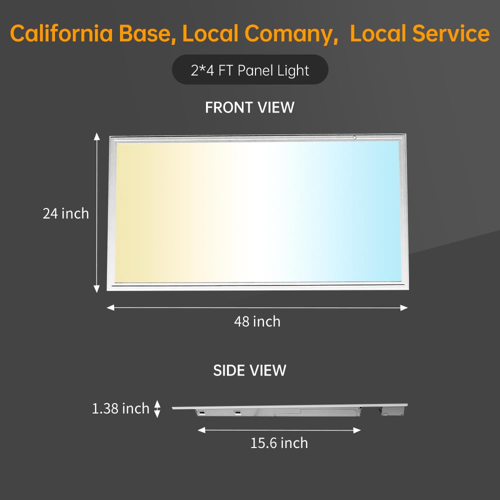 2x4 FT LED Flat Panel Light with Emergency Battery Backup, 4PK