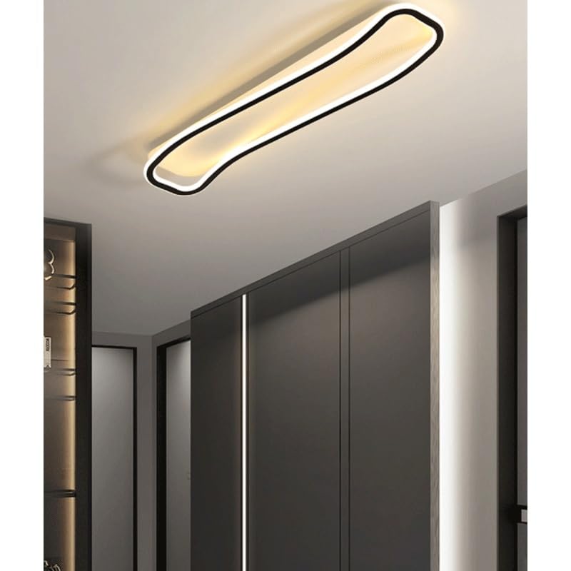 Aluminum Long Strip Shape Ceiling Lamps Modern Simple Corridor Light LED Source Three Color Dimmable for Living Room Dining Balcony Dressing