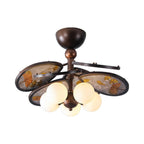 Vintage 5-Light Flush Mount Ceiling Light Retro Black Bronze Ceiling Lamp for Living Room,Practical
