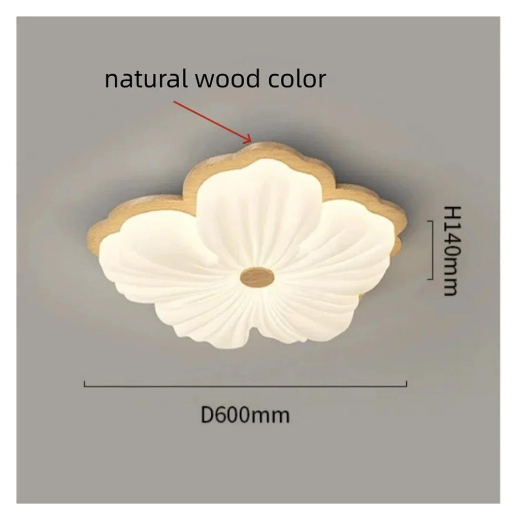 Wooden Color Cream Ceiling Lamp Bedroom LED Chandelier Lighting Stylish