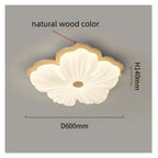 Wooden Color Cream Ceiling Lamp Bedroom LED Chandelier Lighting Stylish