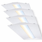 2x4 LED Troffer Light, LED Drop in Ceiling Light for Dropped Ceiling, 4000/5000/6000 Adjustable Lumens, 3500K/4000K/5000K Switchable Color Temperature, White (4 Pack)