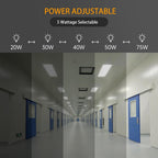 2x4 FT LED Flat Panel Light with Emergency Battery Backup, 4PK