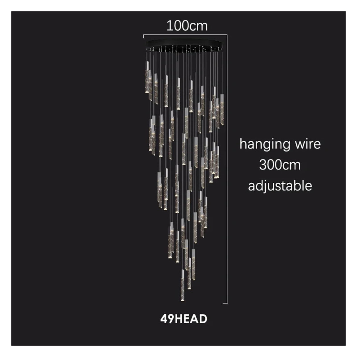 Modern Luxury Linear Crystal Pendant Light Multi-Drop Faceted Crystal Chandelier,Household