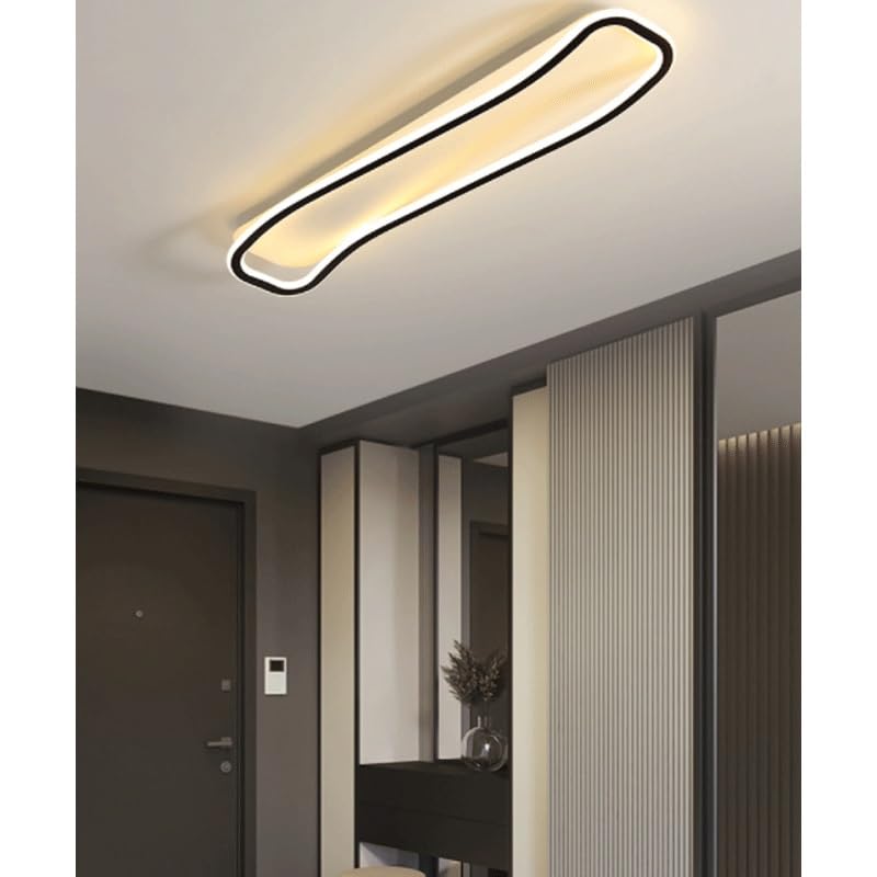 Aluminum Long Strip Shape Ceiling Lamps Modern Simple Corridor Light LED Source Three Color Dimmable for Living Room Dining Balcony Dressing