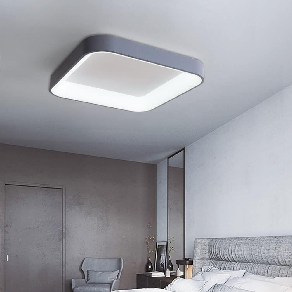 15.8" Dimmable LED Flush Mount Ceiling Light with Remote, 3000K-6000K for Bedroom Living Room(Natural Grey,13.7in)