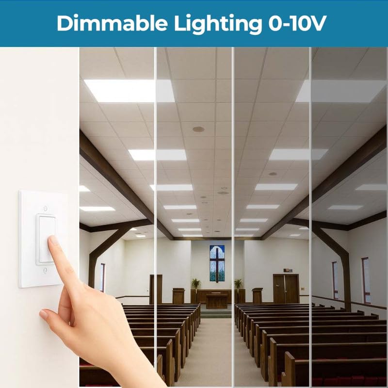 2x2 FT LED RGBCW Multicolor Flat Panel Remote & App Controlled 40W 4600lm Color Changing LED Panel Light Smart 2.4G Bletooth,Drop Ceiling Light with (4 Pack)