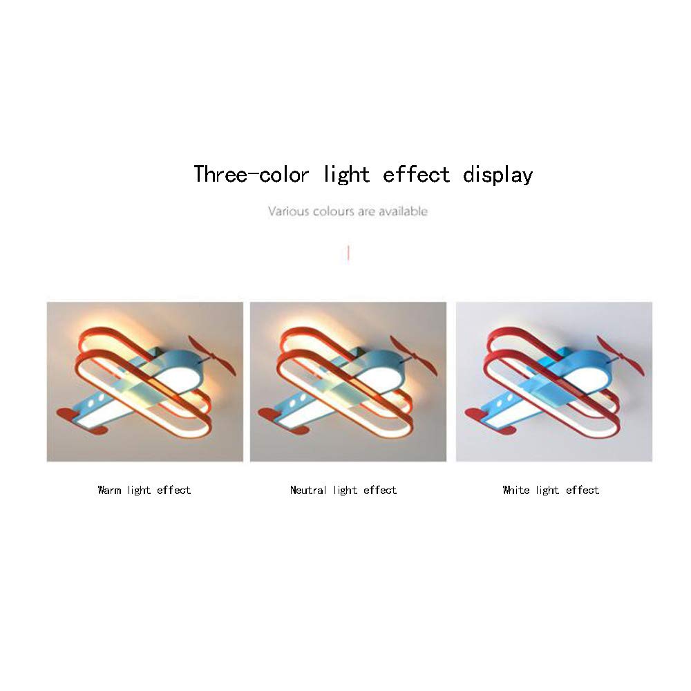 Aircraft Chandelier Children's Room Ceiling Light LED Smart Bedroom Light Ceiling Lighting Personality Creative Ceiling Light 50 * 45Cm Ceiling Lamp,Blue,stepless dimming