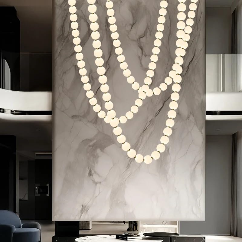 Chandelier Light, Luxury Living Room Pendant Lights Villa Duplex Loft Chandelier Hotel Lobby High Ceiling Lighting Modern(136 Heads,Warm White)