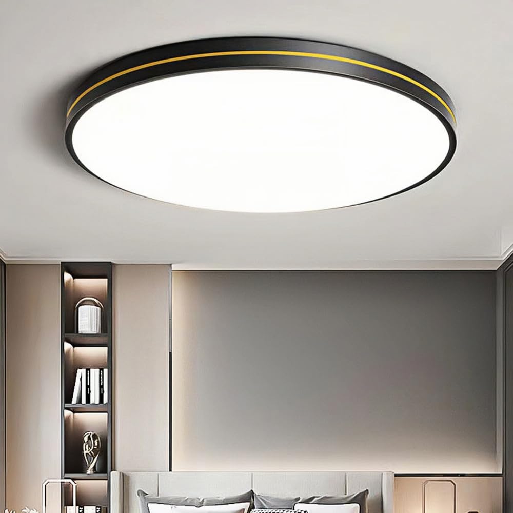 Ultra-Thin LED Flush Mount Ceiling Light - Dimmable Smart Lighting for Bedroom, Kitchen, Living Room, and Office(Dark,60cm)