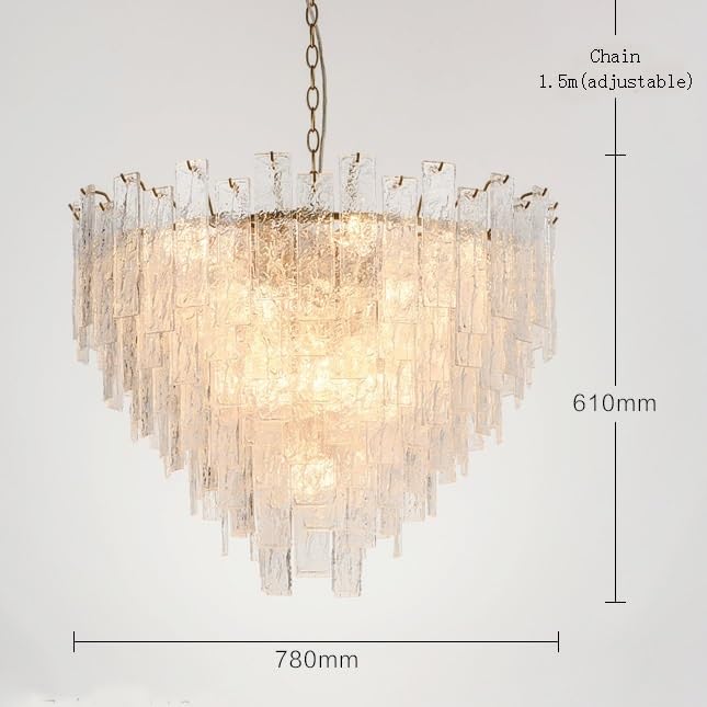 Pendant Lights, Crystal Chandelier Candles Gold Ceiling Lamp Living Room Decoration for Bedroom Lights Modern(D72cm,White Light)