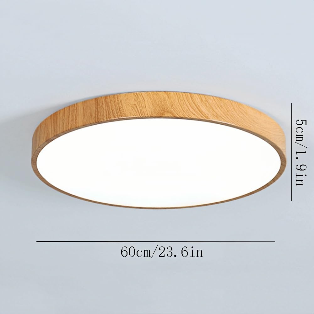 Ultra-thin LED Ceiling Light, Simple Bedroom Main Lamp, Modern Wood Grain Round Ceiling Lights, Ultra -thin Design Smart Nordic Living Room Lighting Fixture, For Kitchen Island Office Hallwa