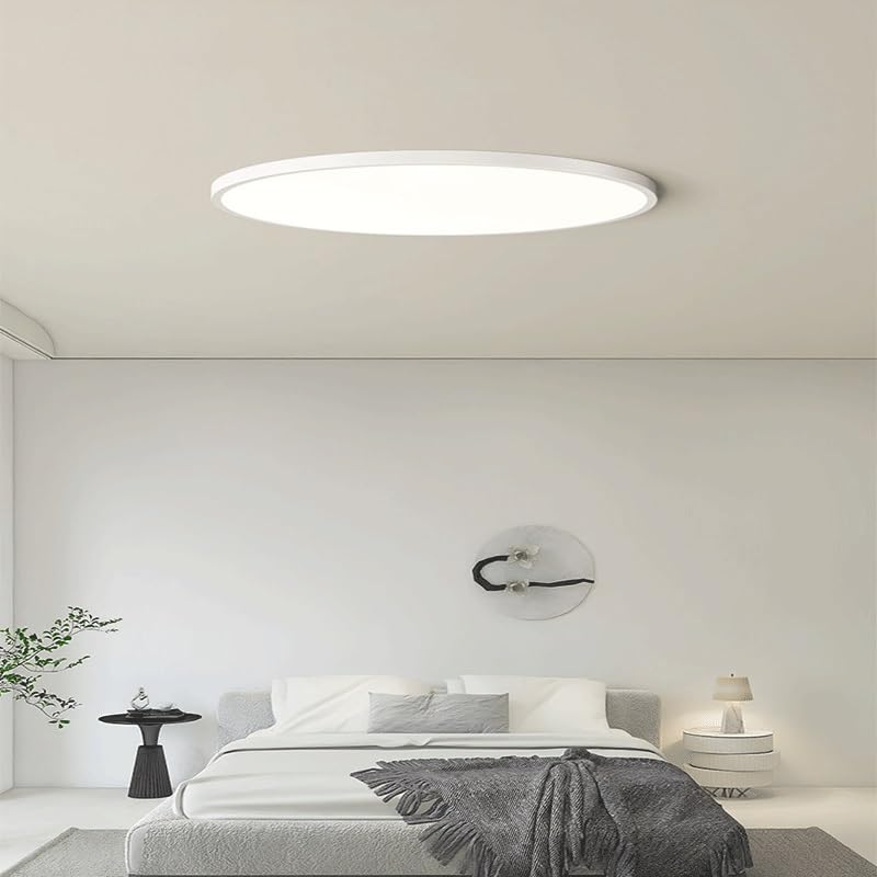 Aluminum Round Bedroom Ultra-Thin Ceiling Lamps Modern Simple Restaurant Light LED Three-Color Dimmable Close to Lights for Study Office Living Room