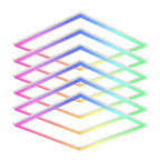 2x2 FT RGB Multicolor Edge-Lit Frame LED Panel Lights Remote & App Controlled 40W 4400lm Color Changing LED Panel Light Smart 2.4G+Bluetooth Drop Ceiling Light with (6 Pack)