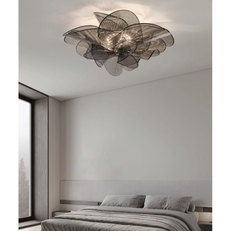 Acrylic Petal Shape Ceiling Lamps Nordic Creative Flush Mount Lighting LED Light Source Three Color Dimmable for Living Room Dining Study Bedroom