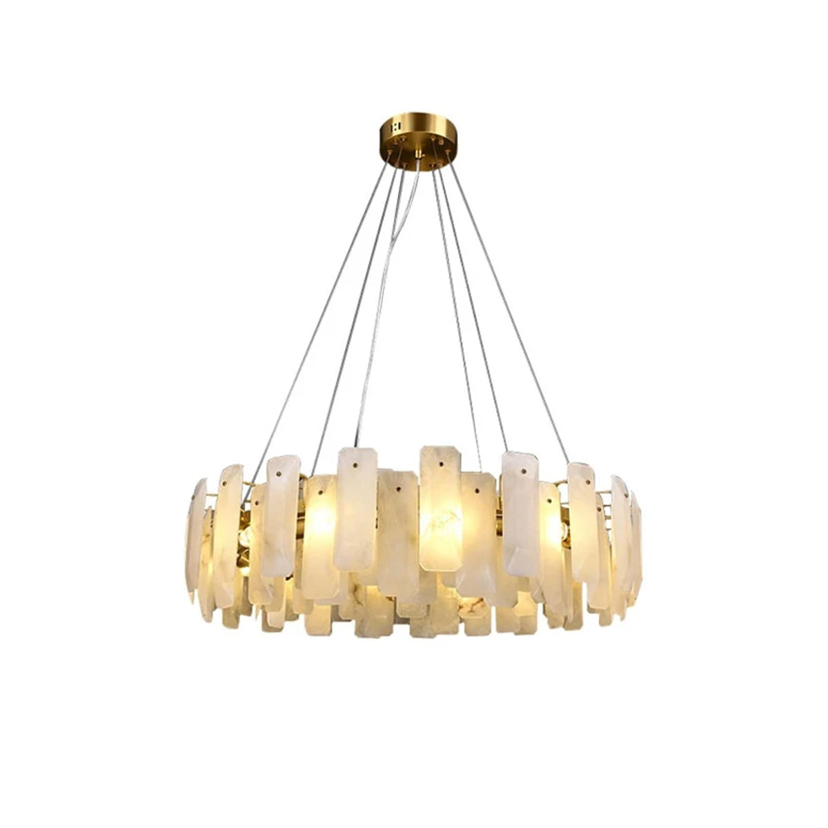 Natural Marble Gold Chrome LED Chandelier,Chandelier