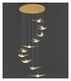 Modern Spiral Light Long Chandelier Luxury Living Room Lighting