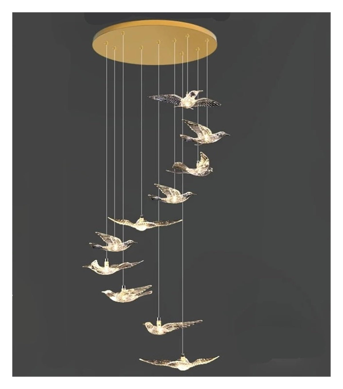 Modern Spiral Light Long Chandelier Luxury Living Room Lighting