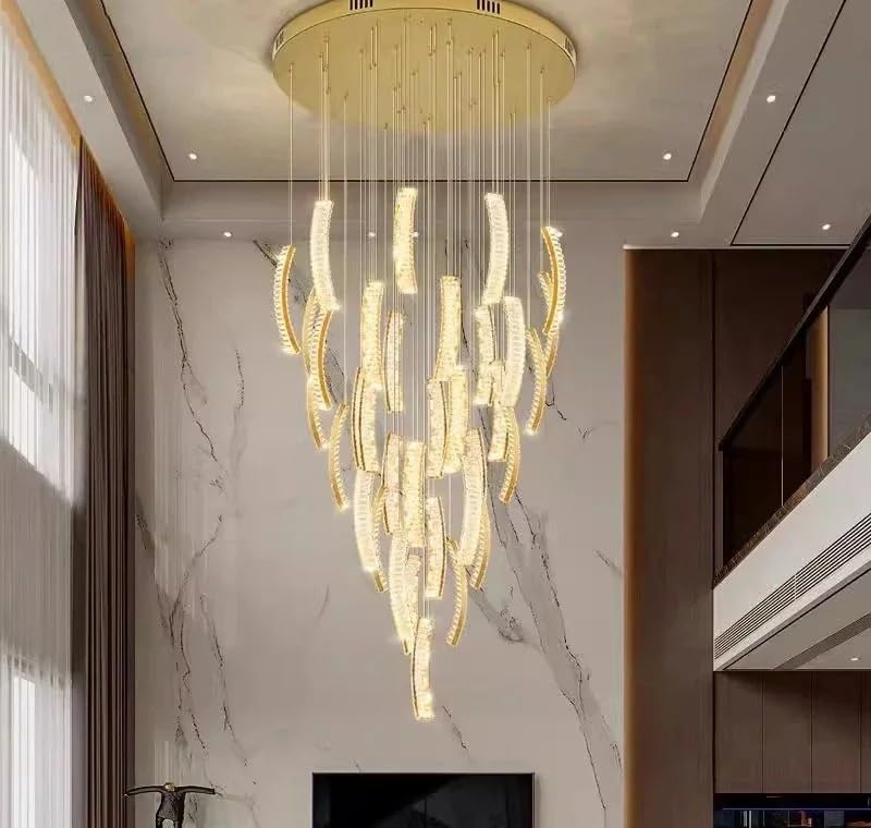 Ceiling Pendant Light, Modern Crystal Chandeliers Indoor Lighting Ceiling Lamp Hanging Lights Led for The Living Room(24 Head,Dimming)