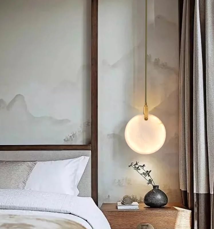 Modern Long Pendant Lights Luxury Staircase Marble Crystal Hanging Lamp Living Room Decoration Stone Led Villa Lighting Fixture(Warm White,Dia70cm-15 Lights)