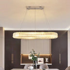 Nordic Modern Luxury K9 Crystal Chandelier Villa Gold Ceiling LED Steel Plate Living Room Minimalist Lighting Fixture(D 60m,Warm Light)